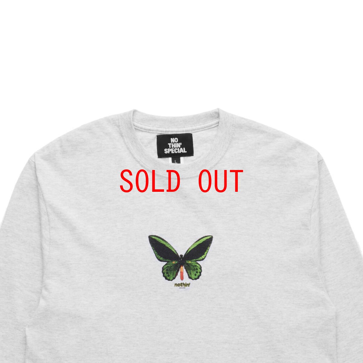 画像3: Ecstasy L/S Tee バタフライ 長袖 Tシャツ White (3)