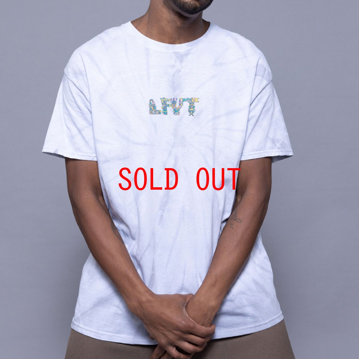 画像2: × Fritilldea …And Kindness To All Tie Dyed S/S Tee フリティルディア タイダイ 半袖 Tシャツ Silver (2)