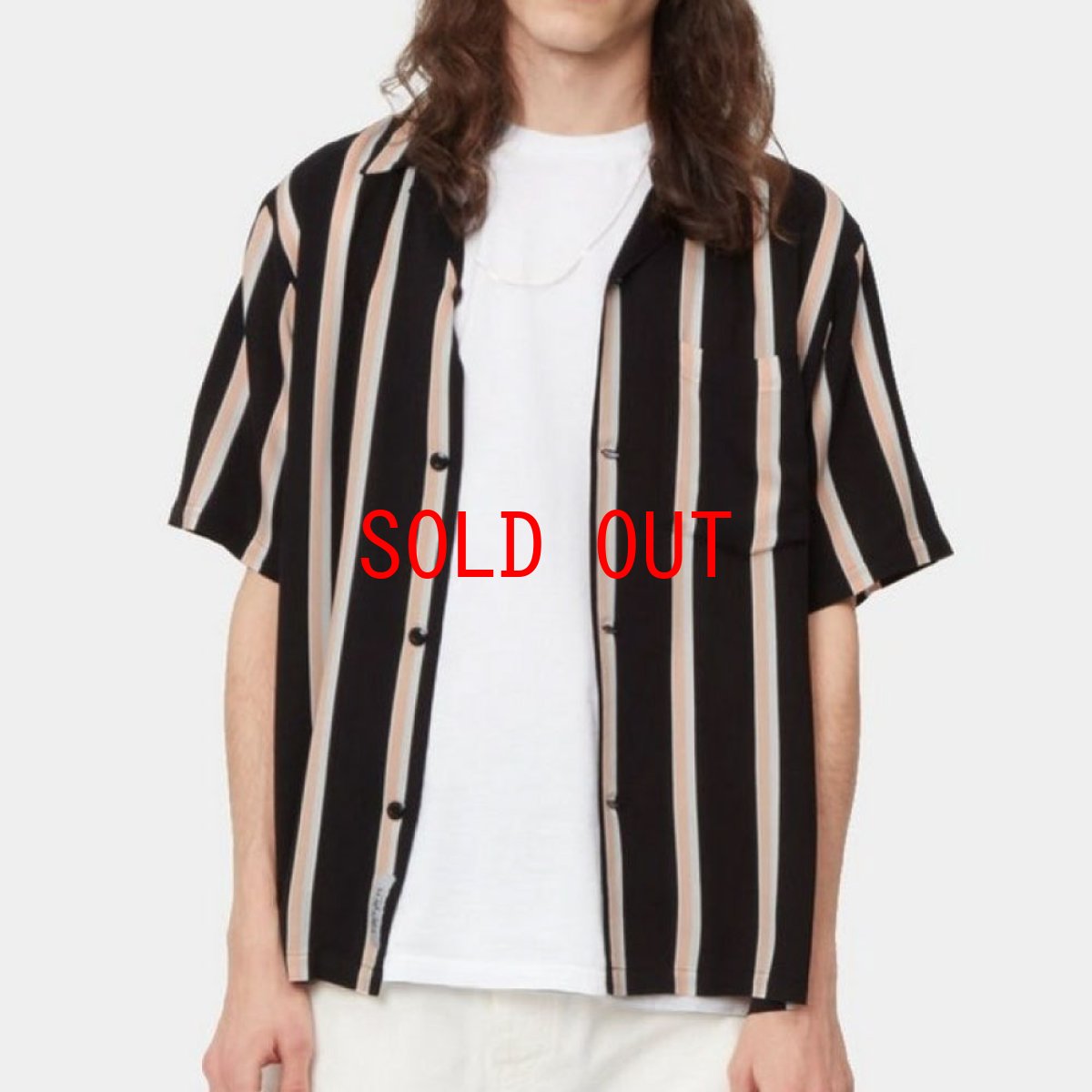 画像1: Gelder S/S Stripe Shirt 半袖 ストライプ オープン カラーシャツ (1)