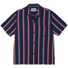 画像2: Gelder S/S Stripe Shirt 半袖 ストライプ オープン カラーシャツ (2)