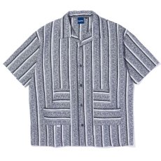 画像2: Summer Trippin S/S Stripe Shirt Natural ストライプ オープン カラー メキシカン 半袖 シャツ (2)