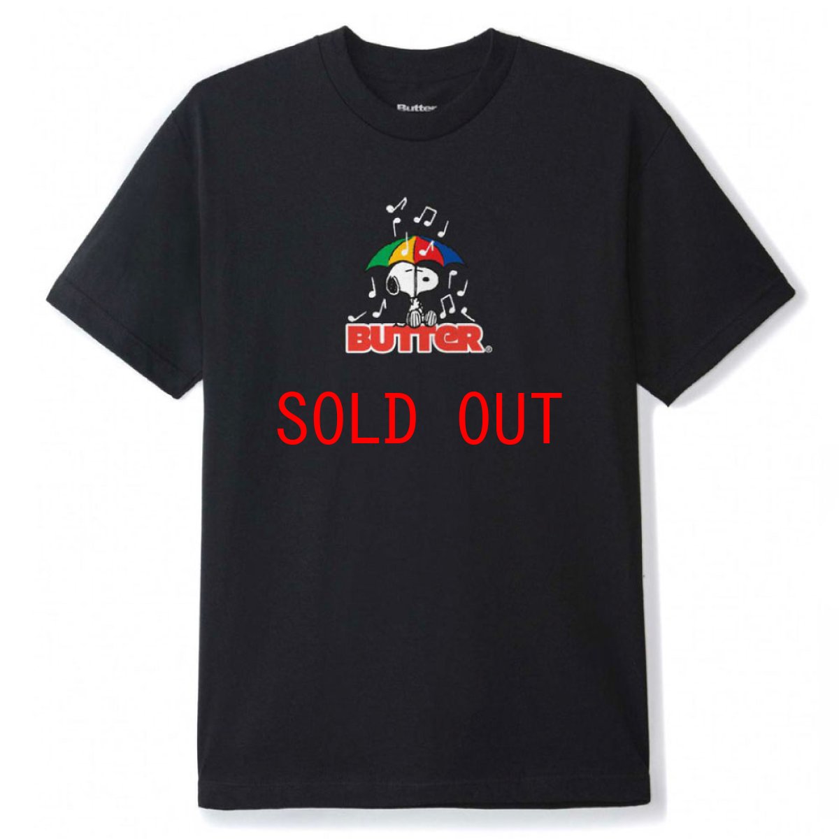 画像1: X Peanuts Unbrella Tee Black ピーナッツ 半袖 アンブレラ Tシャツ (1)