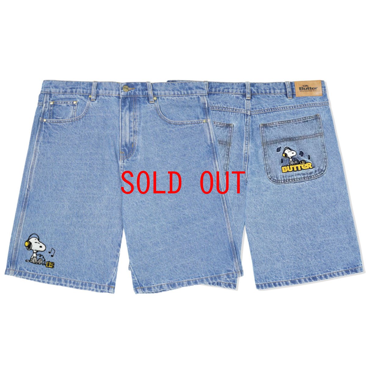 画像1: X Peanuts Radio Denim Shorts ピーナッツ ラジオ デニム ショーツ (1)