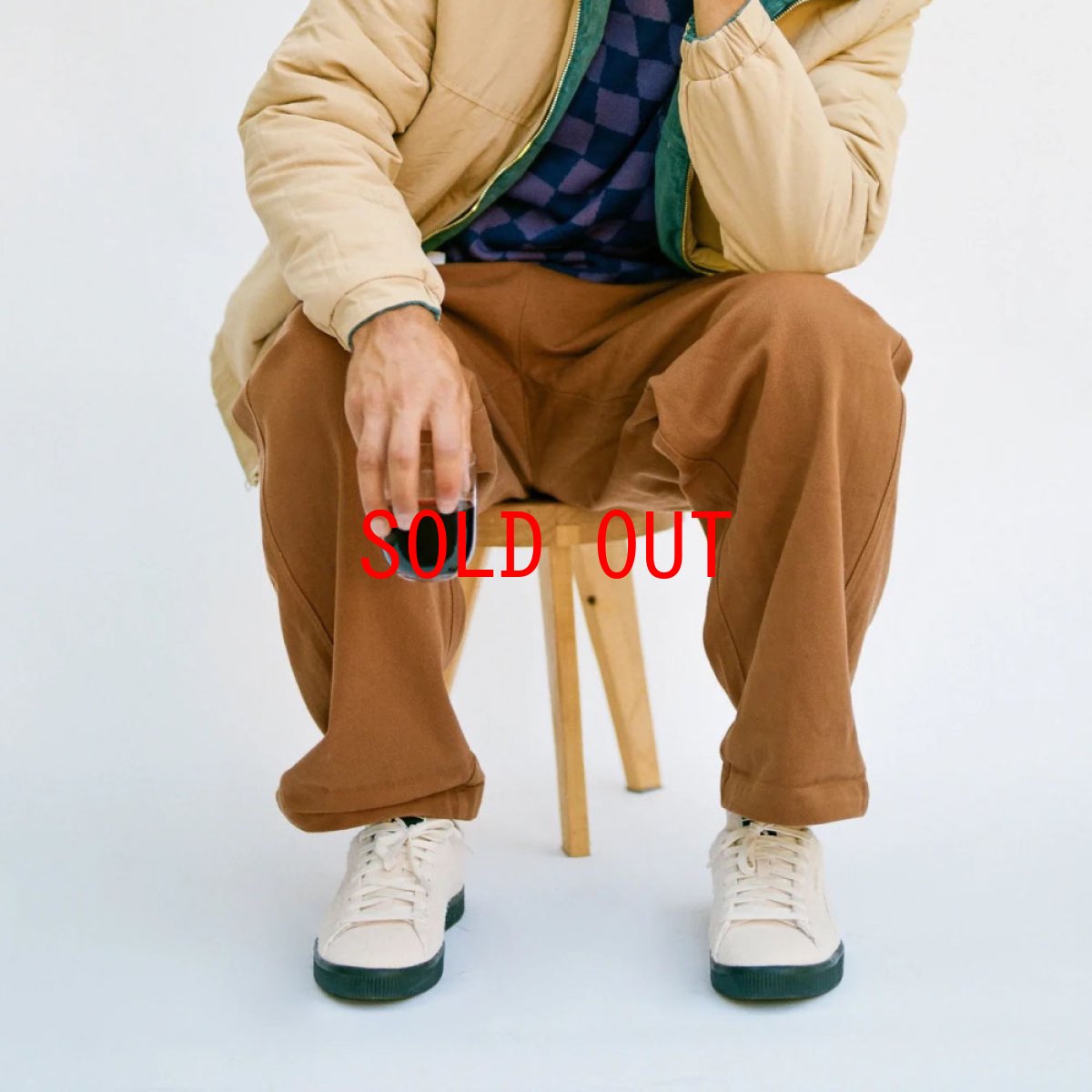 画像10: Wide Leg Chino Pants BRN コットン チノ パンツ (10)