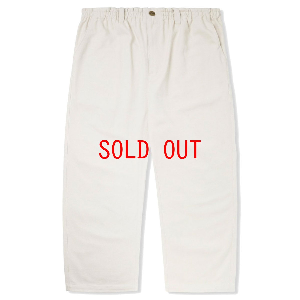 画像2: Wide Leg Chino Pants Stone コットン チノ パンツ (2)