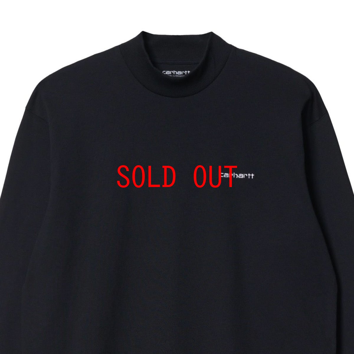 画像4: Mockneck embroidery L/S Script Logo Tee 刺繍 長袖 Tシャツ モック ネック  (4)