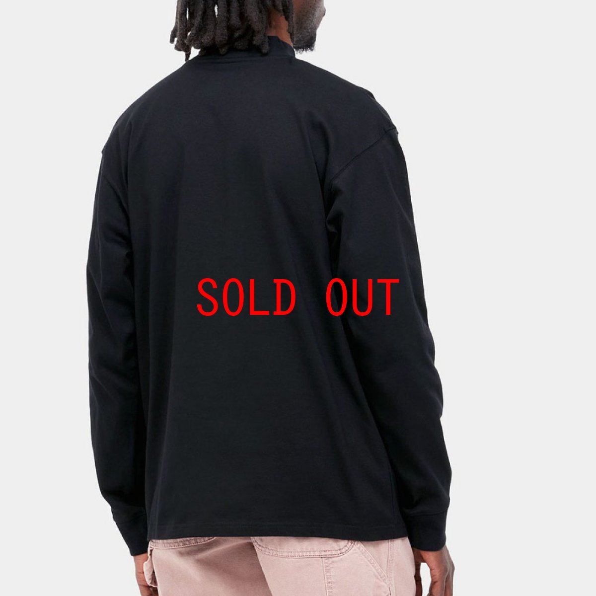 画像5: Mockneck embroidery L/S Script Logo Tee 刺繍 長袖 Tシャツ モック ネック  (5)