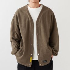 画像1: WAFFGAN Solid Waffle Cardigan ソリッド ワッフル スナップ カーディガン (1)