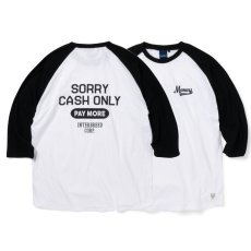 画像1: Money Games 3/4 Tee WHT BLK 7分袖 ラグラン ベースボール Tシャツ (1)