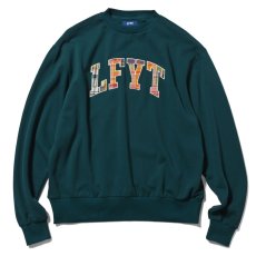 画像2: Patchwork Arch Logo Embroidery Crew Neck Sweatshirt ロゴ チェック パッチ ワーク クルーネック スウェット (2)