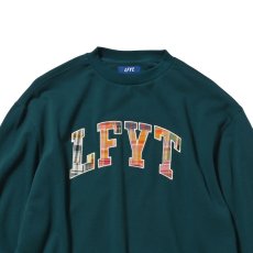 画像3: Patchwork Arch Logo Embroidery Crew Neck Sweatshirt ロゴ チェック パッチ ワーク クルーネック スウェット (3)