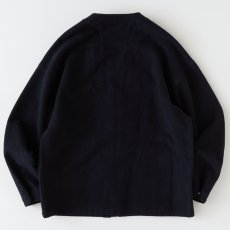 画像2: MELTIGAN Solid Cardigan BLK コットン メルトン スナップ カーディガン (2)