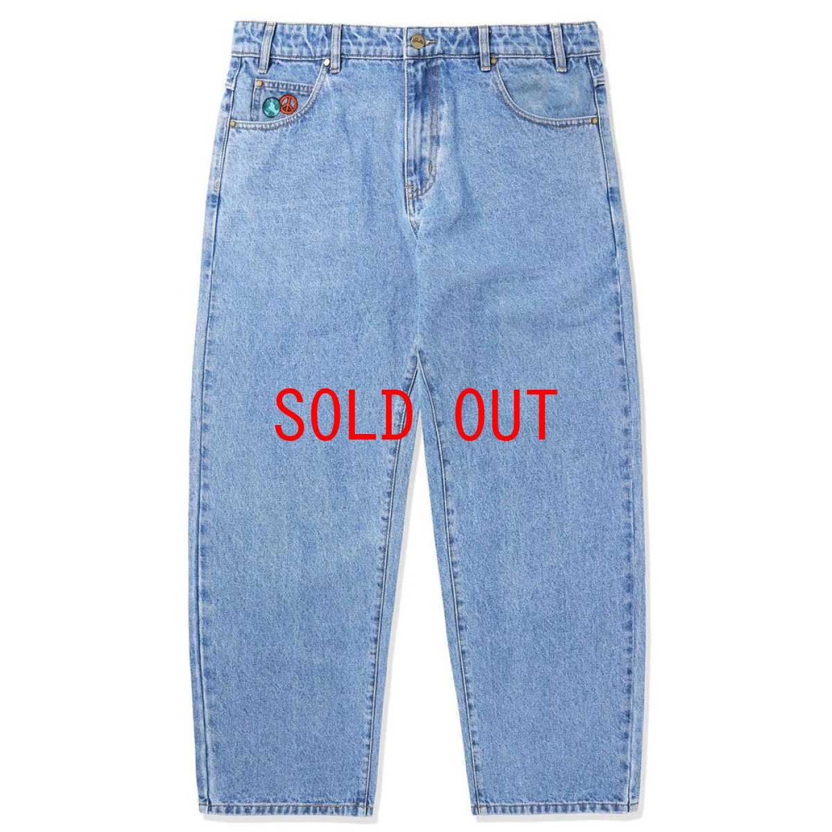 画像2: World Peace Denim Jeans Baggy Pants ワールド ピース バギー デニム (2)