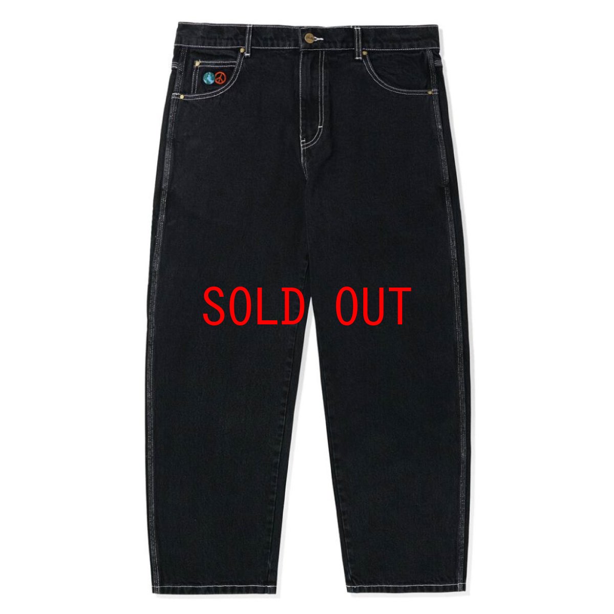 画像2: World Peace Denim Jeans Baggy Pants ワールド ピース バギー デニム (2)