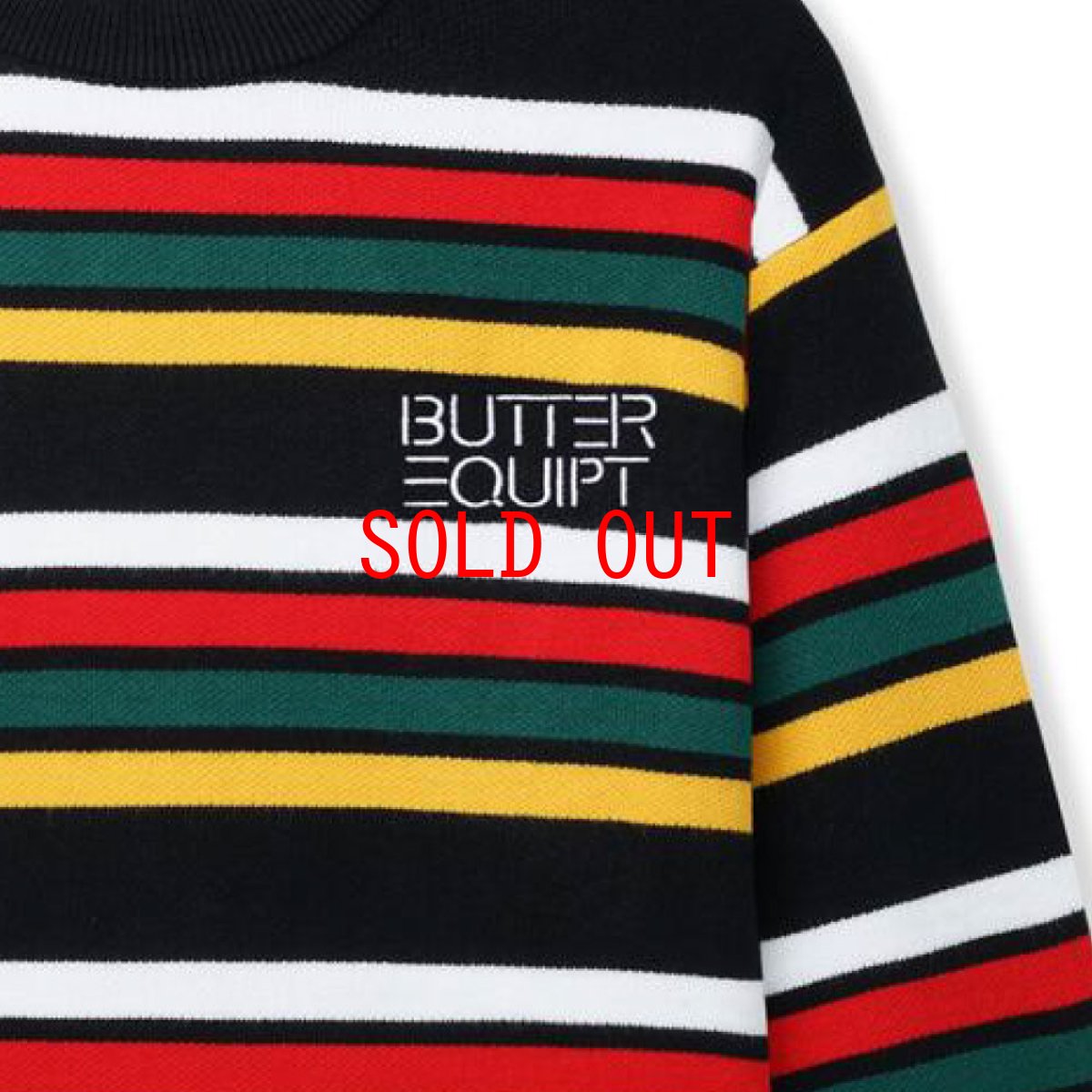 画像4: Stripe Knit Sweater BLK ストライプ ボーダー クルーネック ニット セーター (4)