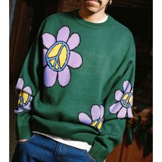 画像1: Flowers Knit Sweater フラワー クルーネック ニット セーター (1)