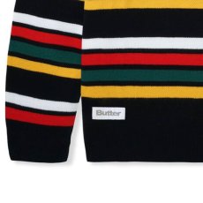 画像3: Stripe Knit Sweater BLK ストライプ ボーダー クルーネック ニット セーター (3)