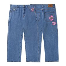 画像1: Flower Denim Jeans Relaxed フラワー デニム リラックス パンツ (1)