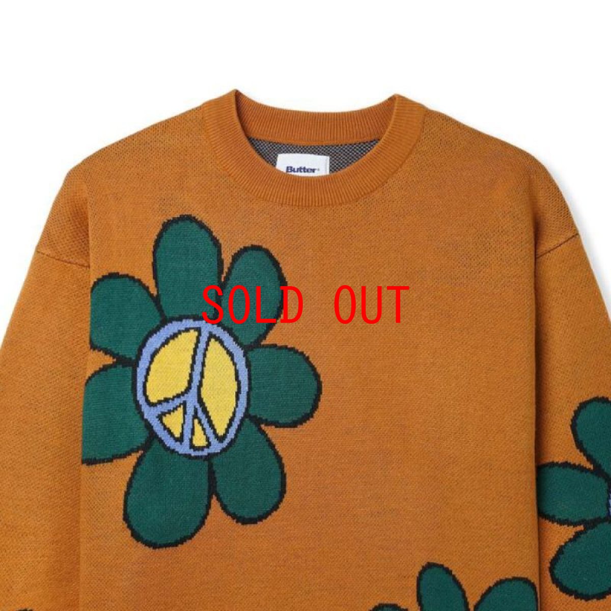 画像2: Flowers Knit Sweater フラワー クルーネック ニット セーター (2)