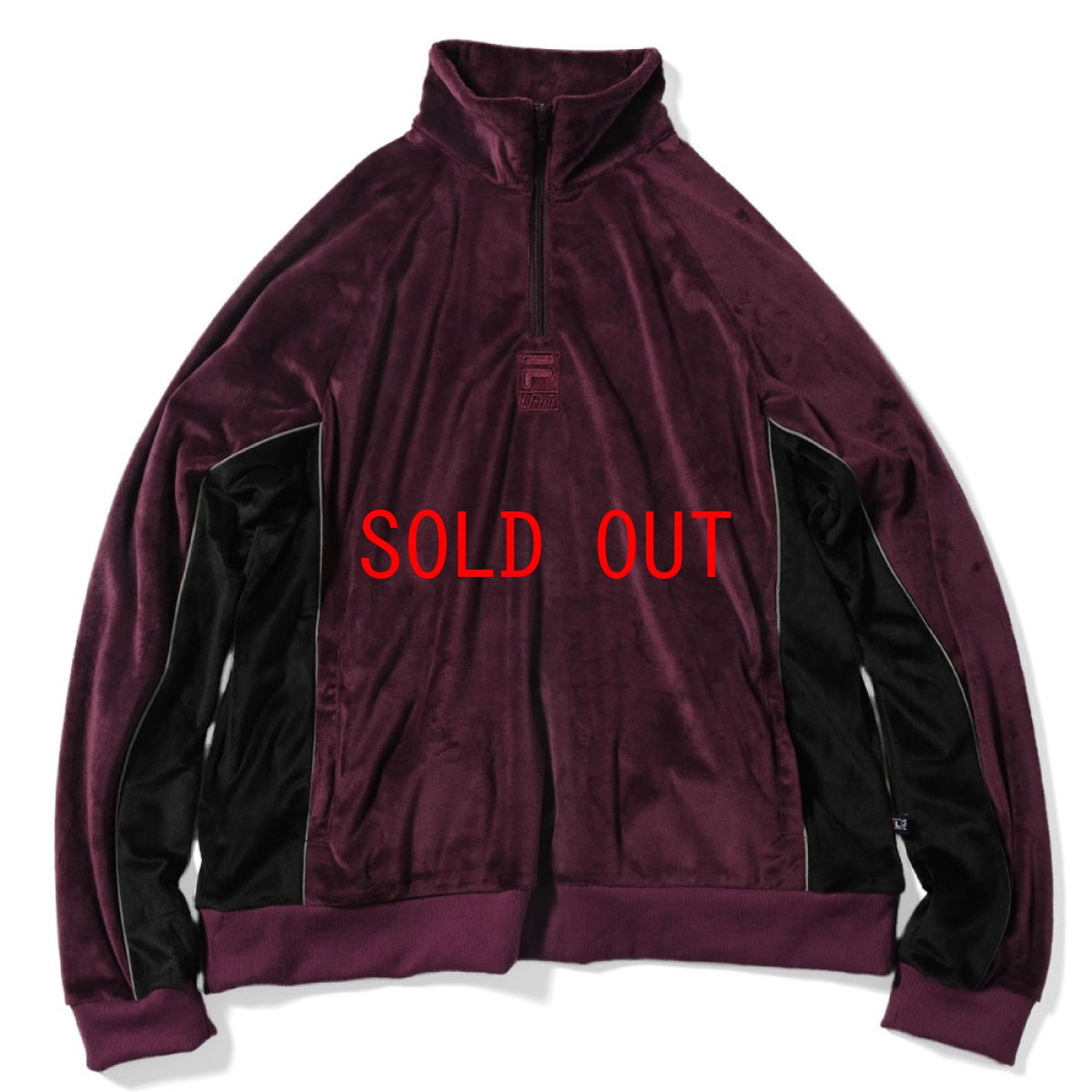 画像2: × FILA Heritage Velour Half Zip Pullover Shirt フィラ ハーフ ジップ ベロア プルオーバー シャツ (2)
