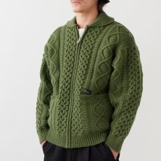 画像1: Fancouvor Cardigan OLV カウチン リラックス ケーブル ニット (1)