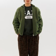 画像8: Fancouvor Cardigan OLV カウチン リラックス ケーブル ニット (8)