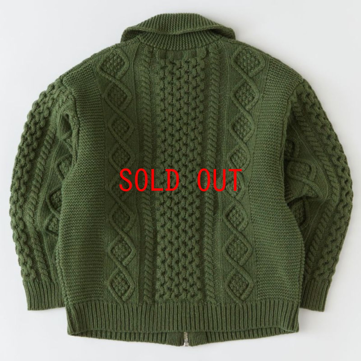 画像3: Fancouvor Cardigan OLV カウチン リラックス ケーブル ニット (3)