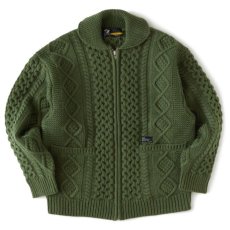 画像2: Fancouvor Cardigan OLV カウチン リラックス ケーブル ニット (2)