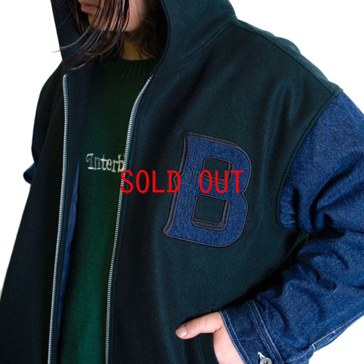 画像4: IB Hooded School Jacket メルトン スタジアム ジャケット (4)