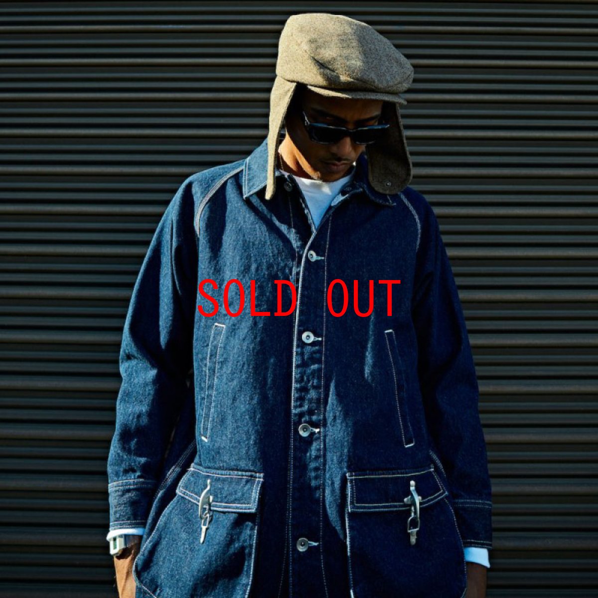 画像4: Washed Denim Country Jacket Indigo デニム カバーオール ジャケット (4)