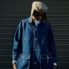 画像4: Washed Denim Country Jacket Indigo デニム カバーオール ジャケット (4)