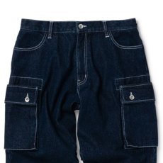 画像5: Washed Denim Cargo Pants Indigo デニム カーゴ パンツ (5)