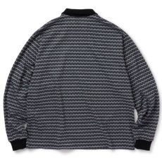 画像3: Patterned Half Zip L/S Polo Shirts Oldie Border ハーフ ジップ ポロ シャツ (3)