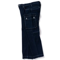 画像6: Washed Denim Cargo Pants Indigo デニム カーゴ パンツ (6)