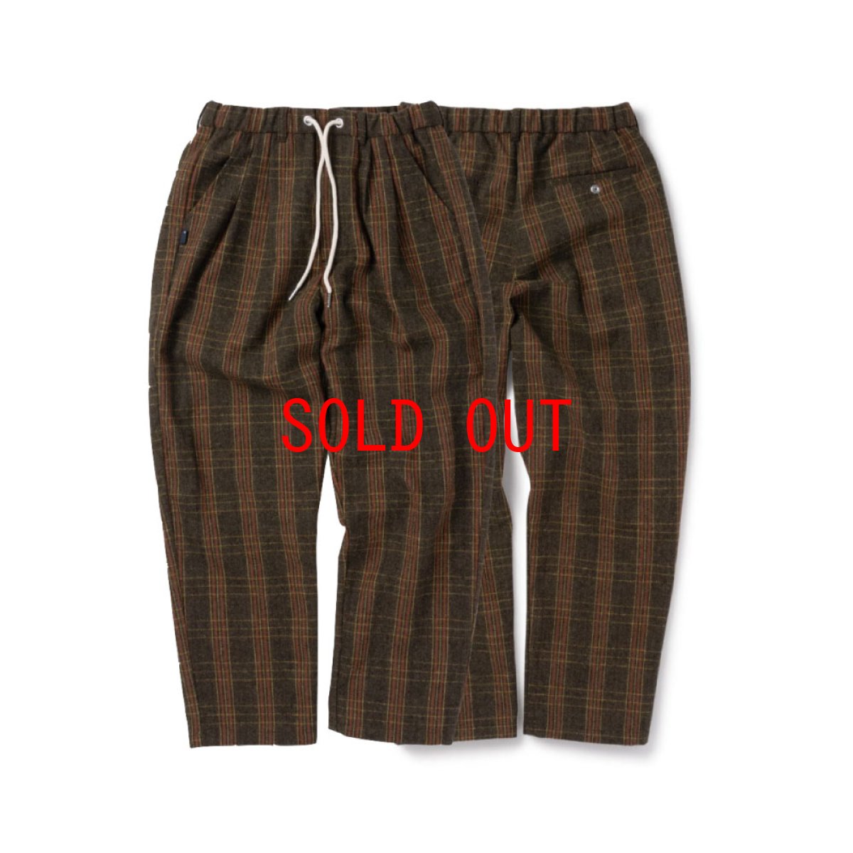 画像1: Farmer’s Plaid Trouser Pants チェック タック パンツ (1)