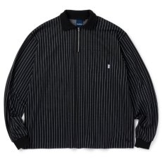 画像1: Patterned Half Zip L/S Polo Stripe ハーフ ジップ ストライプ ポロ シャツ (1)