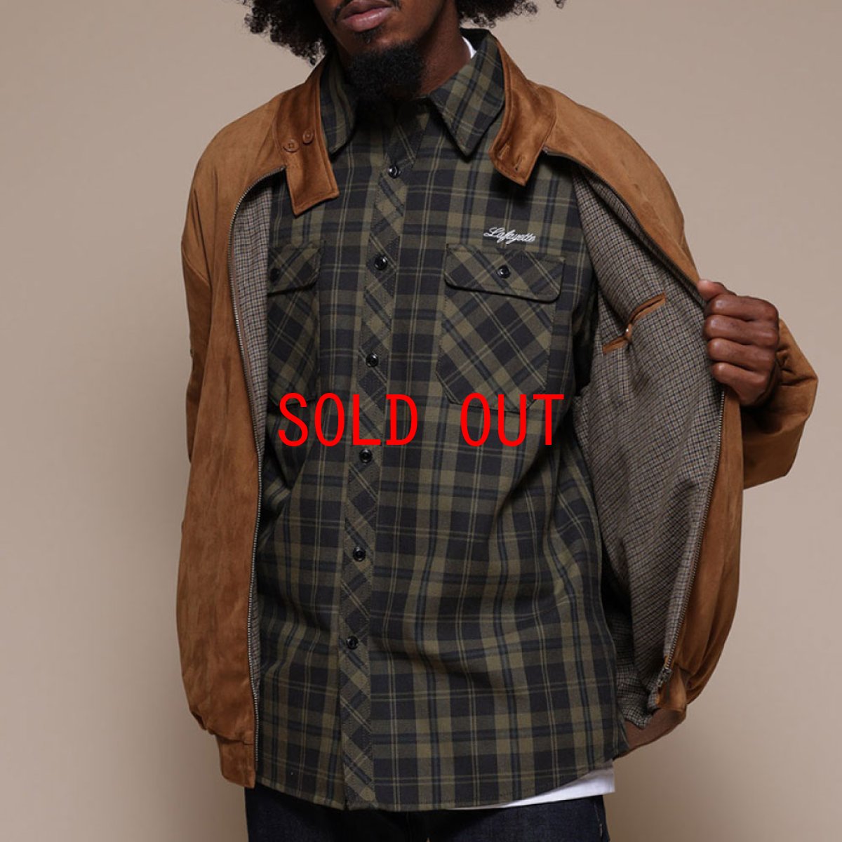 画像6: Faux Suede Harrington Jacket スウェード ハリントン スウィング トップ ジャケット (6)