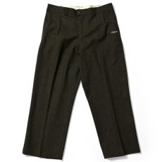 画像2: Wool Pleated Trousers Pants ネップツィード センタープレス スラックス トラウザー パンツ (2)