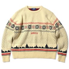 画像1: City Scape Knit Sweater New York シティー スケープ ノルディック ニット セーター (1)