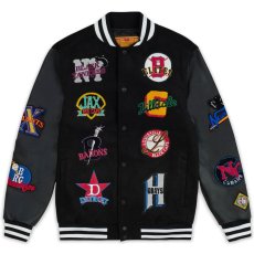 画像2: NLBM All Teams Multi Patched Varsity Jacket ニグロリーグ オフィシャル スタジアム ジャケット スタジャン (2)