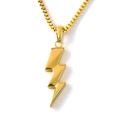 画像3: Flash Bolt Chain Necklace Gold フラッシュ ボルト チェーン ネックレス ゴールド Design By TSS (3)