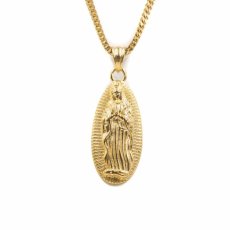 画像2: Virgin Mary Pendant Chain Gold Necklace バージン マリー ネックレス ゴールド (2)