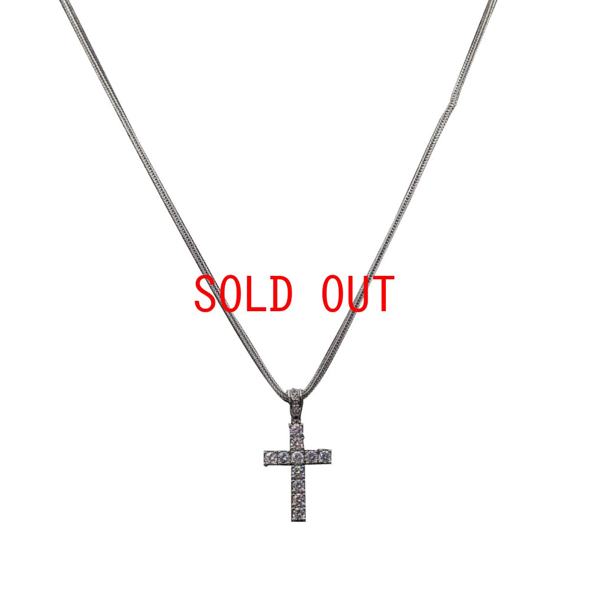 画像2: Midium Size Cross Chain Necklace Silver クロス チェーン ネックレス シルバー (2)