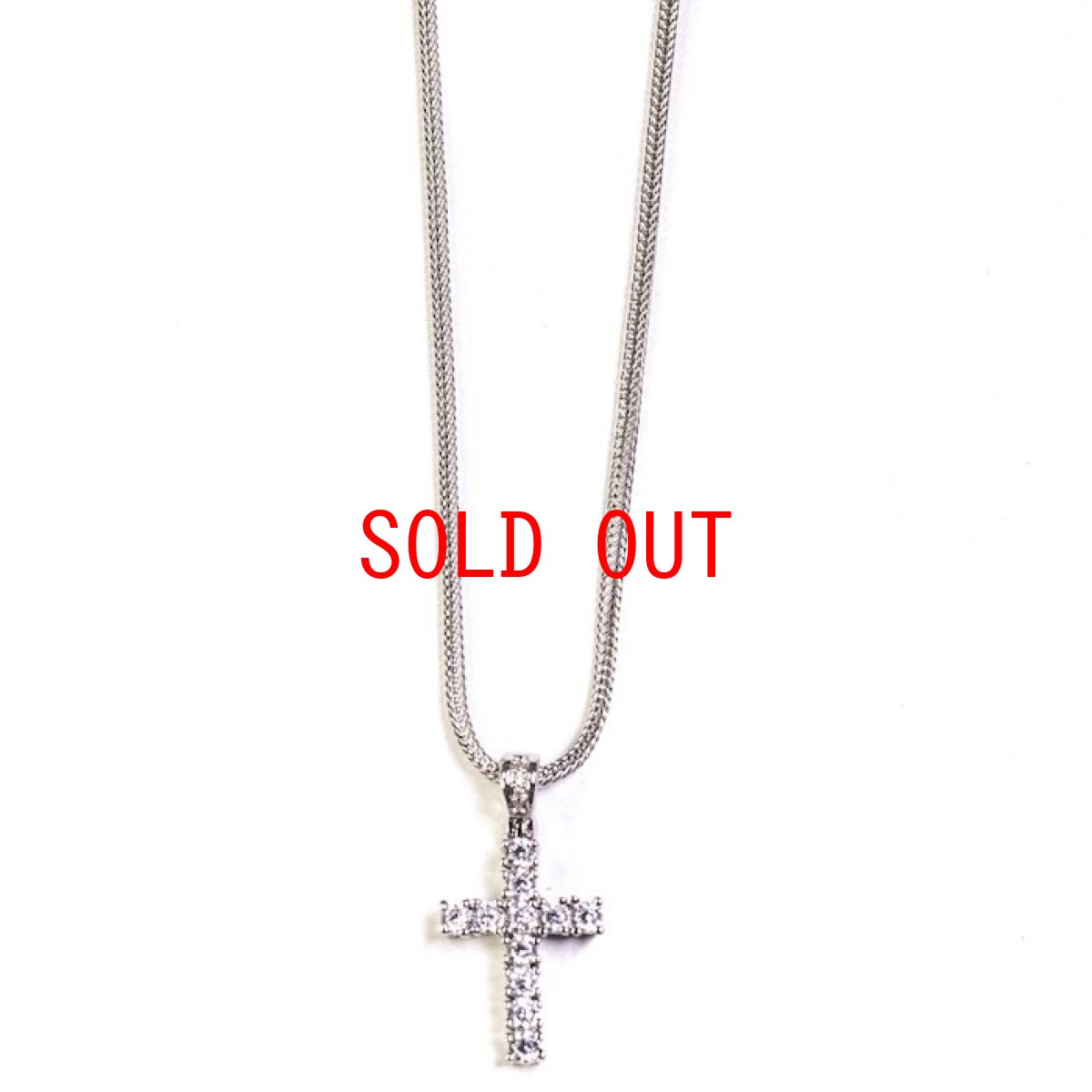 画像1: Mini Size Cross Chain Necklace Silver クロス チェーン ネックレス シルバー (1)