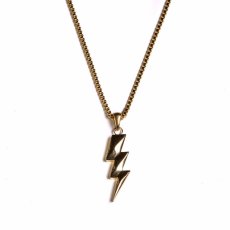 画像2: Flash Bolt Chain Necklace Gold フラッシュ ボルト チェーン ネックレス ゴールド Design By TSS (2)