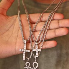画像2: Mini Size Cross Chain Necklace Silver クロス チェーン ネックレス シルバー (2)