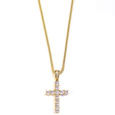 画像1: Midium Size Cross Chain Necklace Gold クロス チェーン ネックレス ゴールド (1)