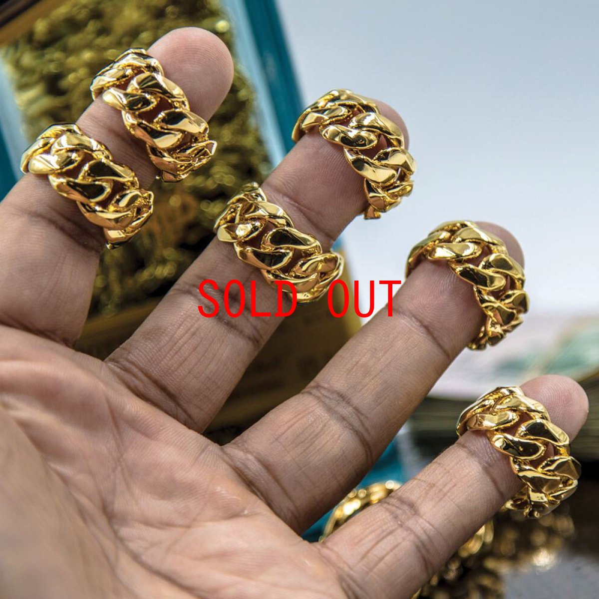 画像4: Cuban Link Ring gold キューバン リンク リング 指輪 (4)