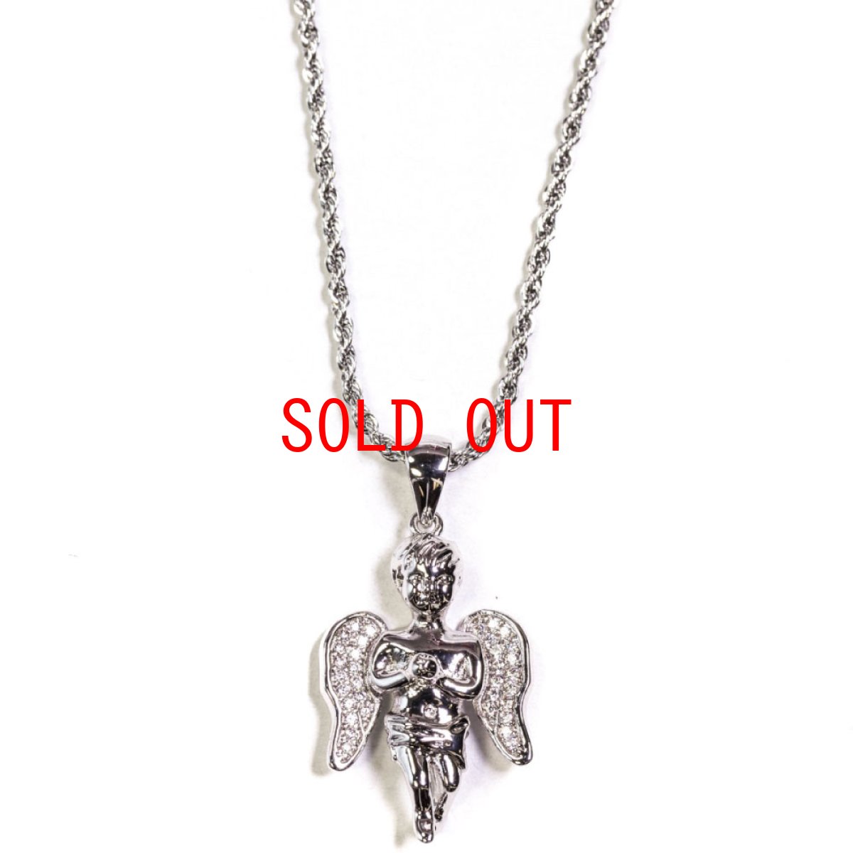 画像2: Angel Piece Rope Chain Necklace エンジェル ピース チェーン ネックレス (2)