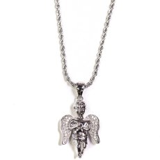 画像2: Angel Piece Rope Chain Necklace エンジェル ピース チェーン ネックレス (2)